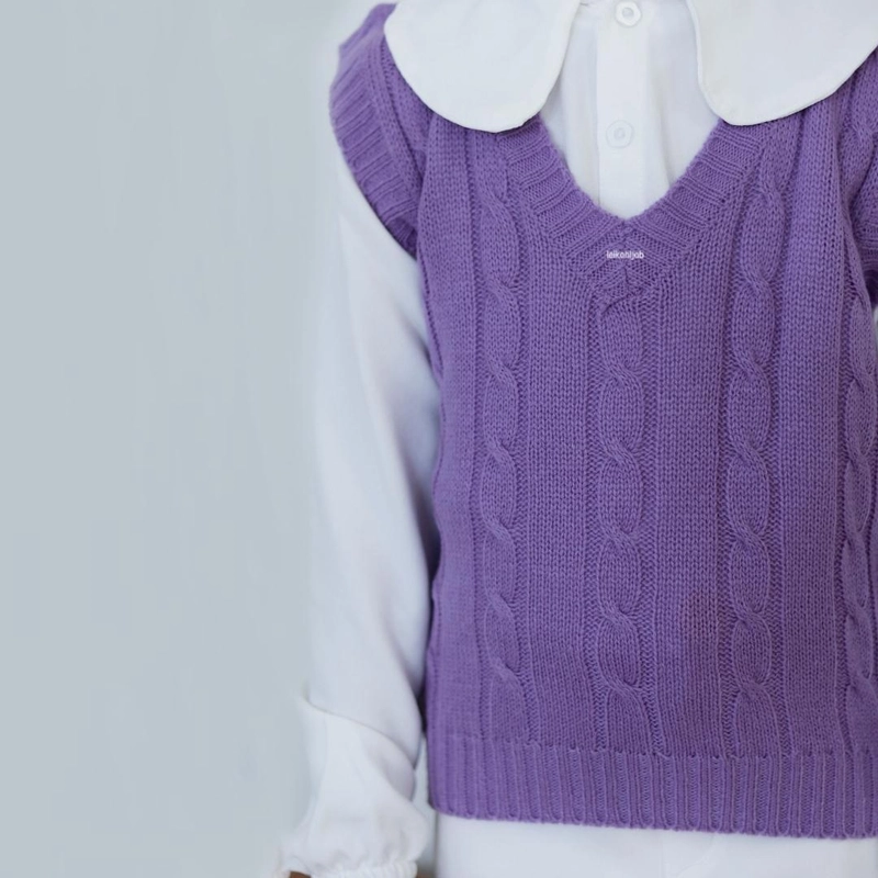 Product image Leika - Leika - HILYA VEST ROMPI ANAK RAJUT KOREAN STYLE ATASAN ANAK PEREMPUAN Allsize PURPLE