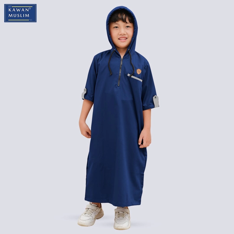 Product image Kawan Muslim - Jubah Gamis Hoodie Anak Laki Laki Premium Lengan 3/4 bahan Adem 1 Sampai 14 Tahun coklat 1&2 tahun
