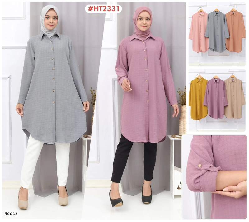 Product image Giat Makmur [TA] - Tunik Polos Kemeja Premium Standar Peach Pink