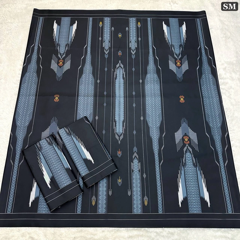 Product image Batik Alfin - Sarung Batik pria dewasa motif BHS hitam modern terbaru bagus banget Sarung dewasa Sarung BHS hitam