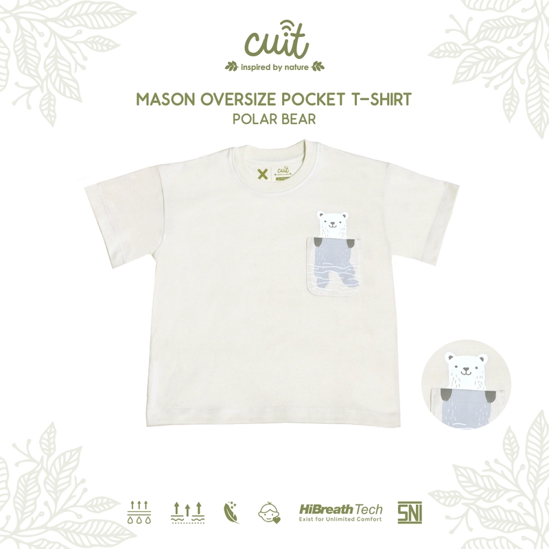 Product image Kintakun Baby - KINTAKUN BABY X CUIT Mason Kaos Tangan Pendek Oversize Pocket T-Shirt Anak 1 - 6 Tah XL (3 - 4 Tahun) Polar Bear