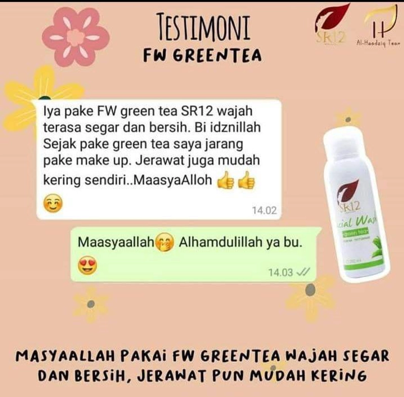 Product image SR12 Facial Wash Greentea Mengatasi Kulit Berminyak Berjerawat 100 ml Facial Greentea Putih