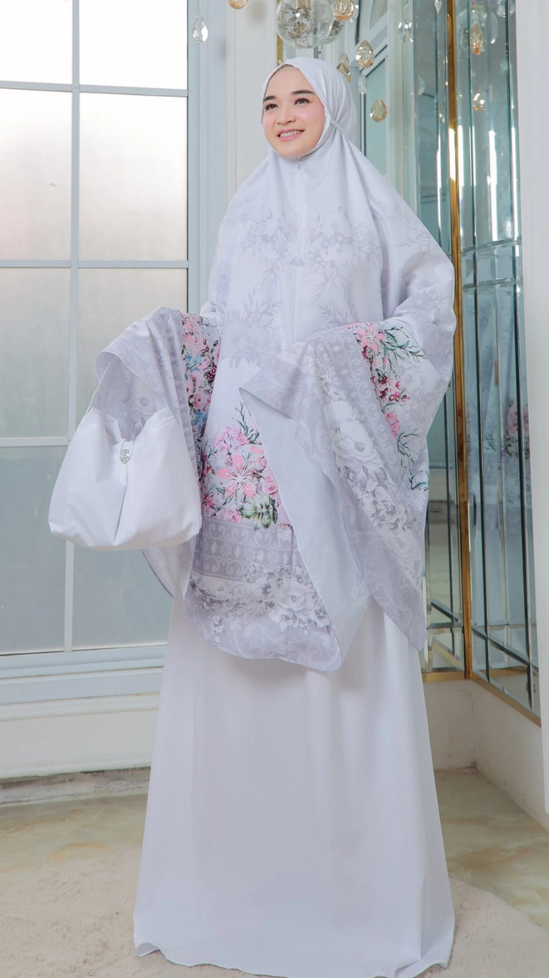 Product image AL Irsyad Store - MUKENA DALANOVA PRINTING PARADISE JUMBO PUTIH