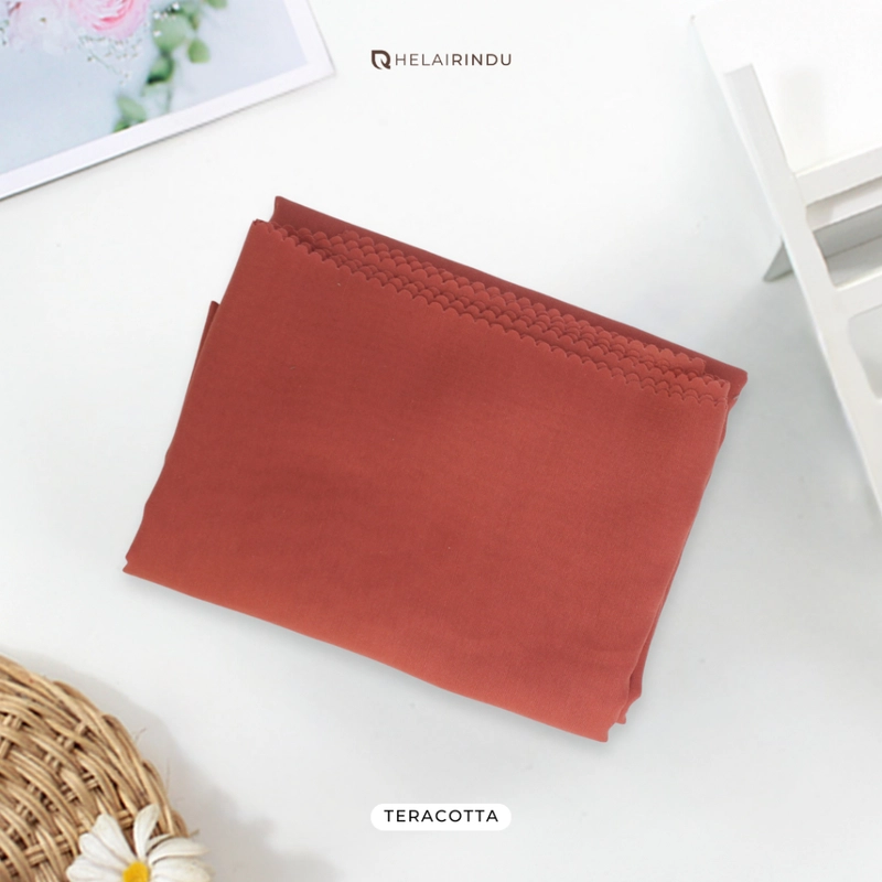 Product image HELAIRINDU - Jilbab Square Kerudung Segiempat Lasercut Voal Ultrafine Annisa Allsize Terracotta