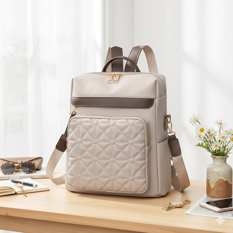 Product image CBL - Ransel SANSA - Tas Ransel Backpack Wanita SANSA Muat Laptop Waterproof Bahan Nilon Premium A Big Cream