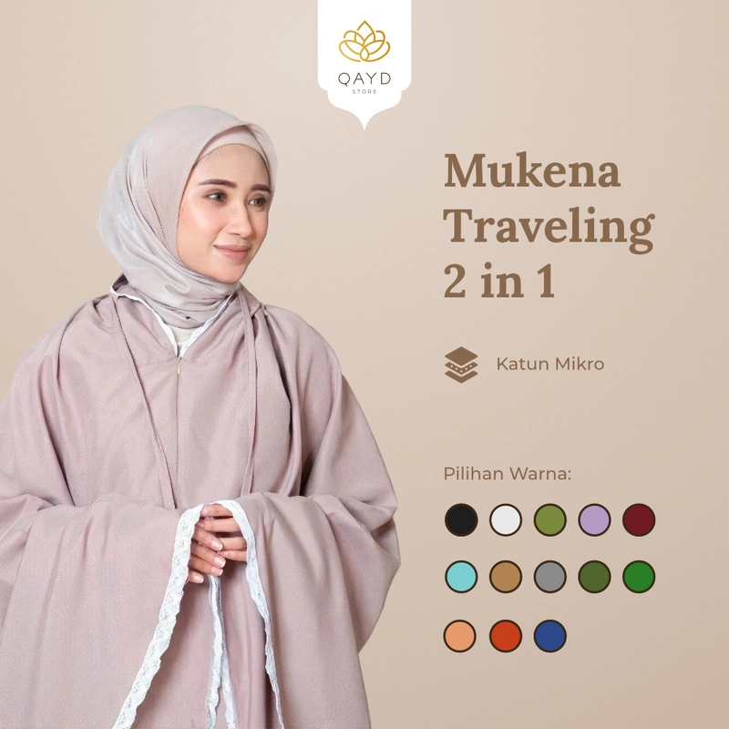 Product image qaydstoreid - Mukena Travel 2 In 1 2in1 maron