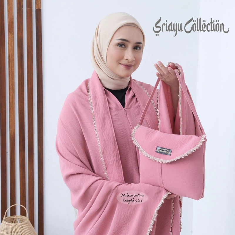 Product image SRIAYU COLLECTION - Mukena Safira Cringkel 3 in 1 ALL SIZE PINK