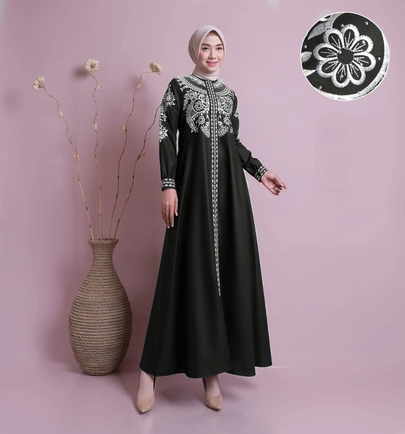 Product image Celin Fashion [TA] - Gamis Riani bordir M Hitam