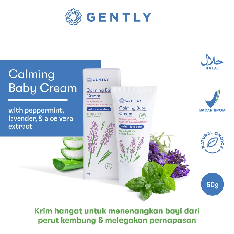 Product image GENTLY - Gently Calming Baby Cream - Krim Penghangat dan Pereda Kolik Bayi 50gr Peppermint