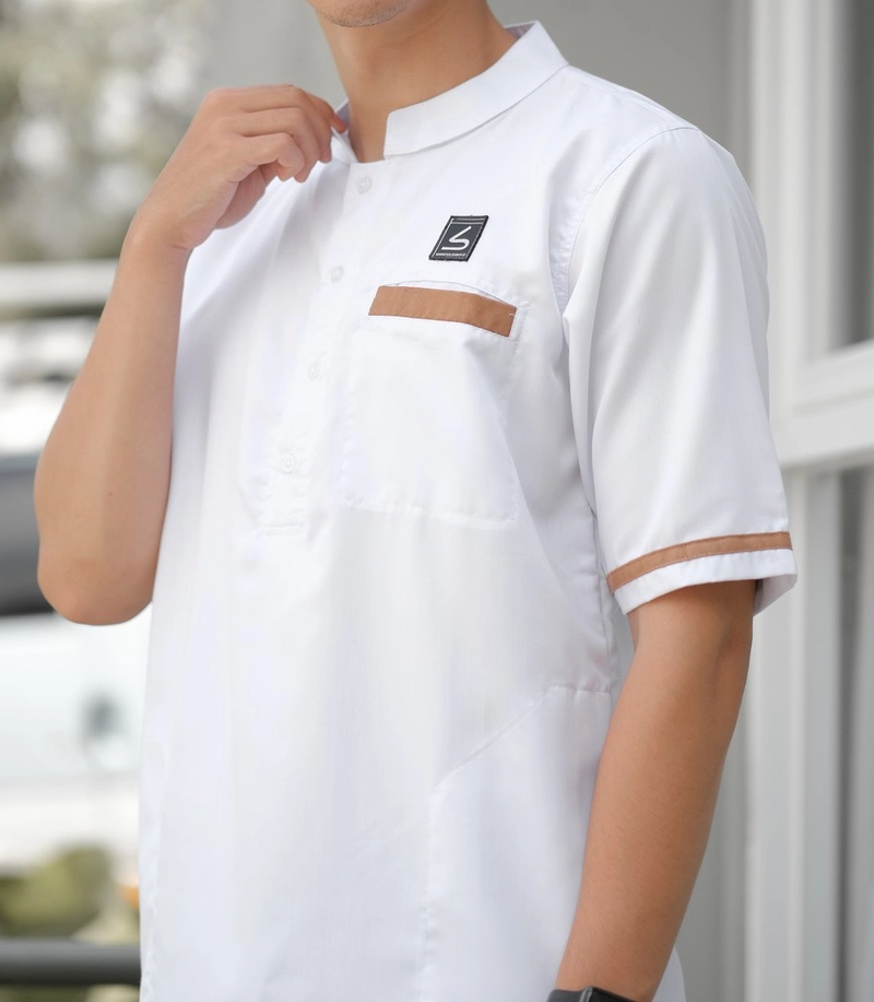 Product image 4zima - SB Abu Bakar Baju Koko Kurta Dewasa Modern Fit M White