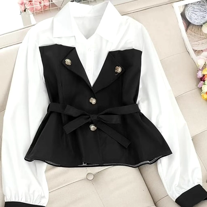 Product image Muslim Clothing - Muslim Clothing- Balea Top Blouse Atasan Remaja Wanita Korean Style Premium ALL SIZE FIL L HITAM