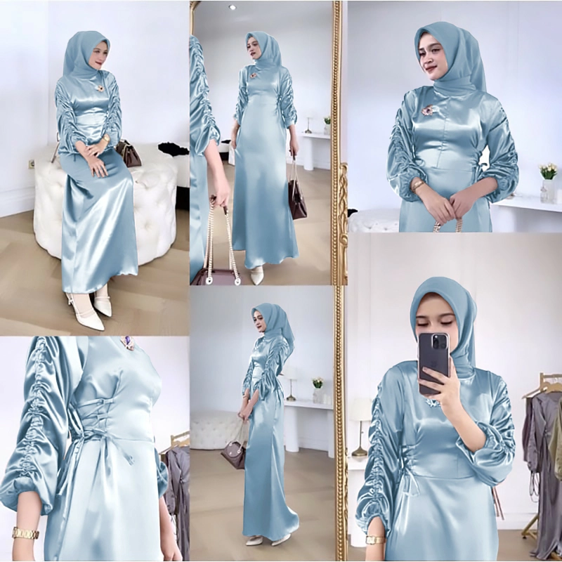 Product image astro - maxi dres wanita belmsa realpict M/L skybkue