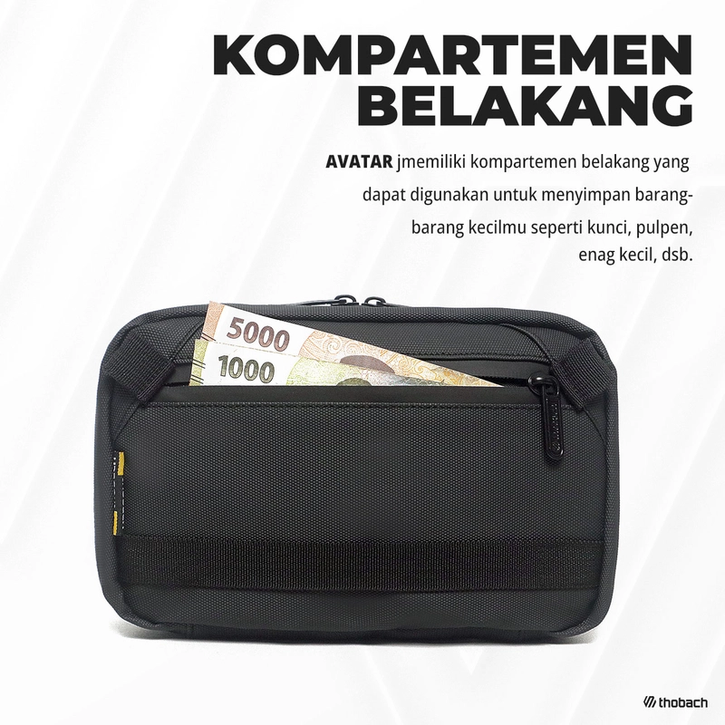 Product image Thobach official - THOBACH - SLING BAG WATERPROOF TAS SELEMPANG AVATAR HAND BAG PRIA MULTIFUNGSI all size black