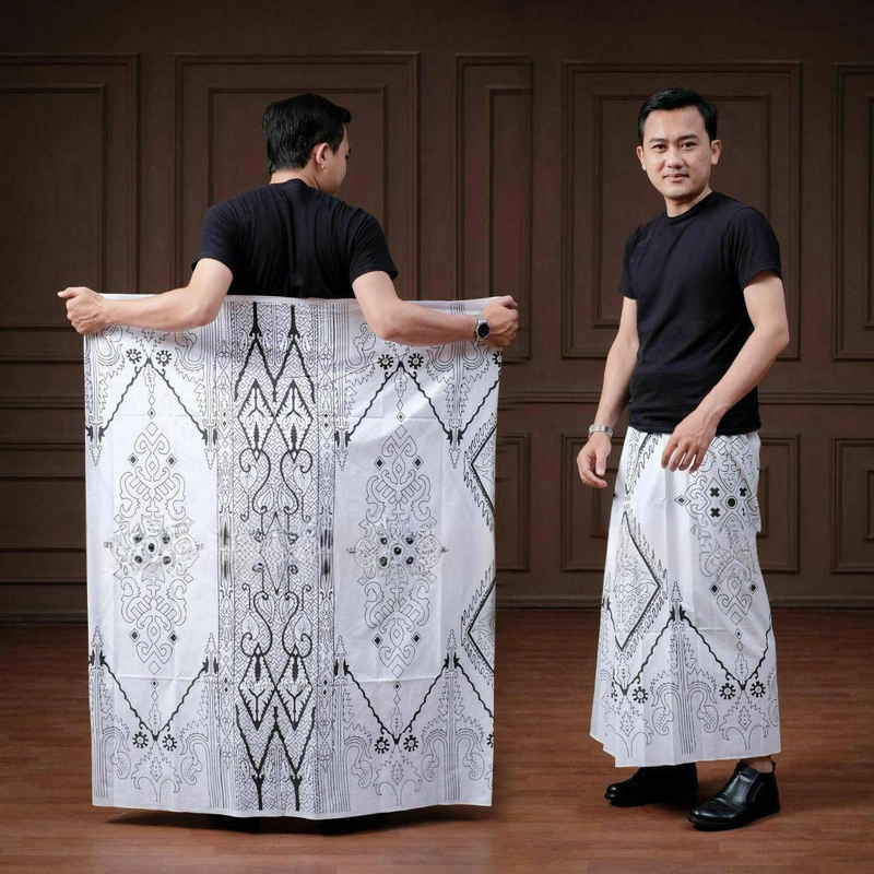 Product image Kois Batik - Sarung batik pria dewasa modern simpel terbaru motif asmat Sarung dewasa Asmat putih