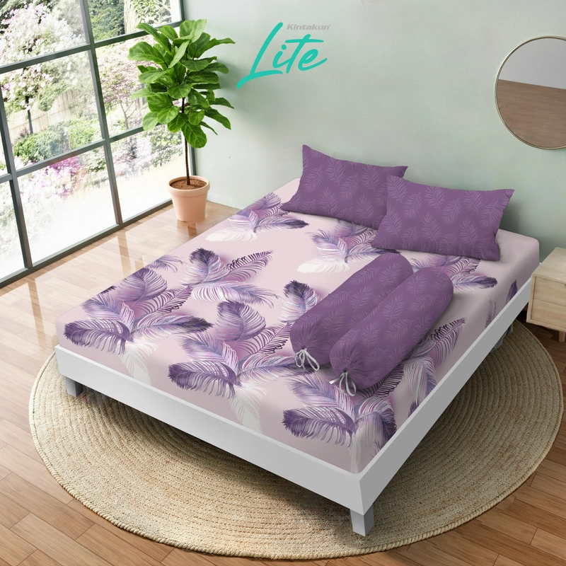 Product image Kintakun - Kintakun LITE Sprei Set 180 x 200 Fitted T30 cm Minimalis Flower Aesthetic Microfiber 180 x 200 Adelia