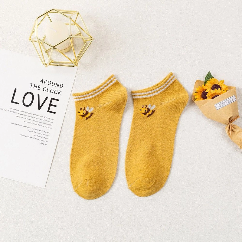 Product image Kaos Kaki satu set isi 5 pasang Unik Lucu Wanita Fashion Motif Lebah set/5 pasang Motif Lebah