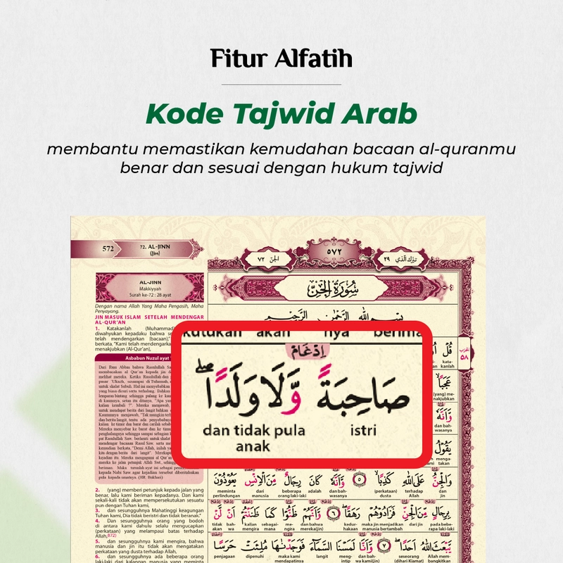 Product image Alfatih Quran - AL - FATIH A5 Alquran Terjemah Perkata Tajwid Arab Tanpa Takwil A5 Hijau-Tosca