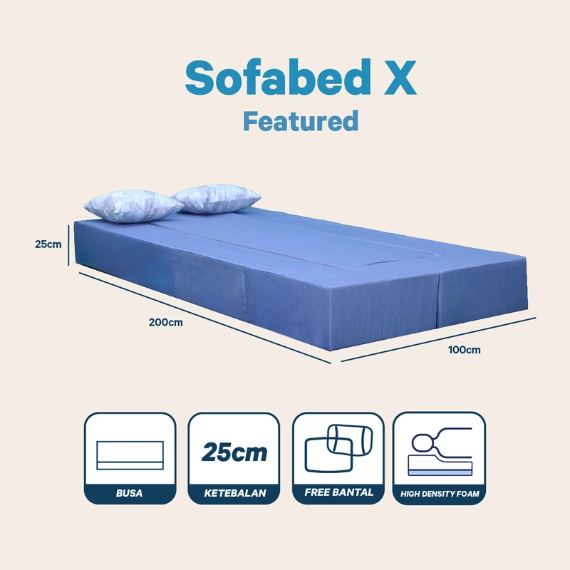 Product image Inthebox - INTHEBOX Sofabed X - GRATIS Bantal 100x200 Biru