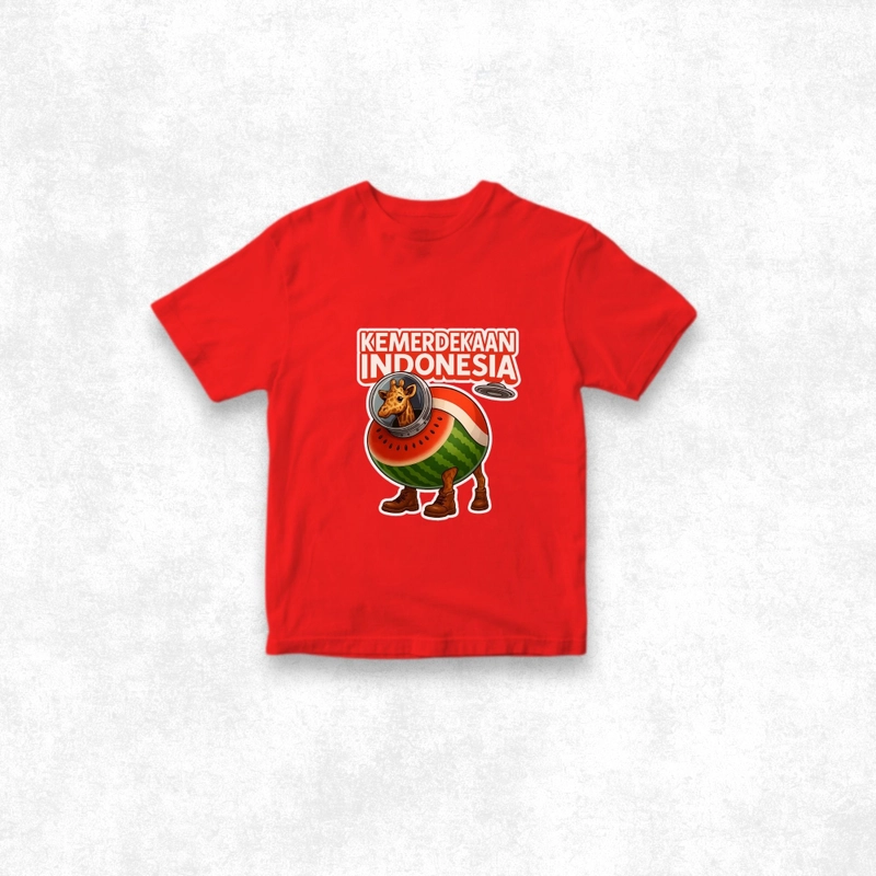 Product image Catenzo Group - CATENZO JUNIOR - Kaos Anak Lengan Pendek Kaos Anak Anomali HUT RI Series Unisex M Merah - 1