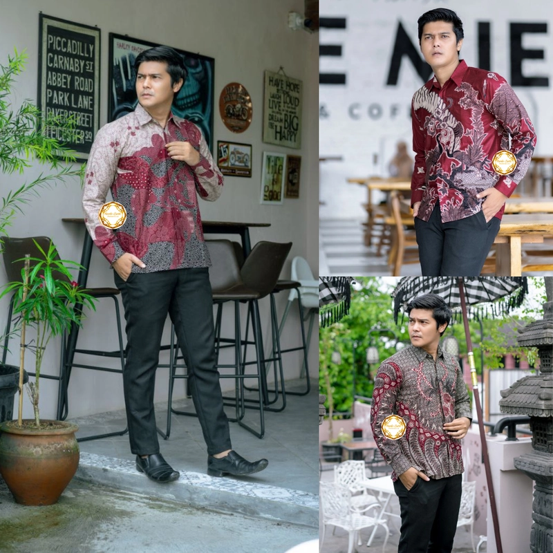 Product image RBI01 - Kemeja Batik Reguler Full Katun Halus Dan Lembut - Tiga Varian Motif M Motif A