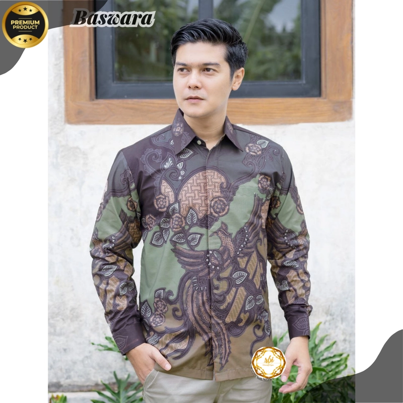 Product image Rambe Batik Indonesia - Batik Lengan Panjang Baswara Premium Berlapis Trikot S Baswara