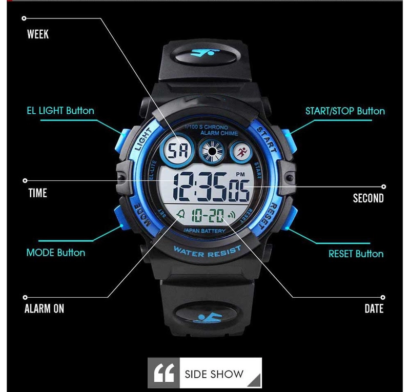 Product image RAYATORY - Jam Tangan Sporty Anak Anti Air 50 M + Box - 1451 Motif 1451 Black
