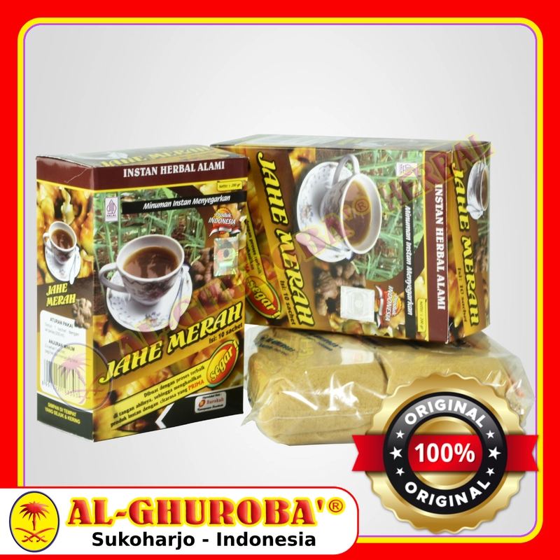 Product image Al-Ghuroba Herbal - Jahe Merah Instan Herbal Flu Batuk Pilek- Mag- Nyeri Sendi- Renteng 10 Sachet Al-Ghuroba Kotak Original