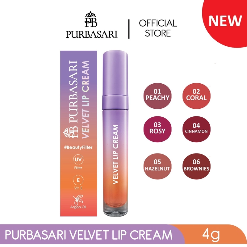 Product image Purbasari - Purbasari Velvet Lip Cream / Lip Cream Transferproof 4 gr 01 Peachy