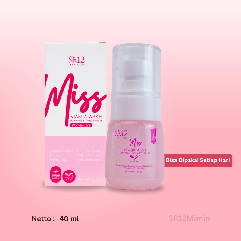 Product image SR12 Mimin - SR12 Miss Manja Wash Dan Spray Mengatasi Bau Tak Sedap Keputihan Dan Gatal-Gatal 40 ml miss manja wash