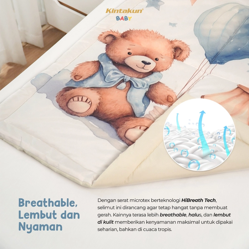 Product image Kintakun Baby - [NEW PRODUK] KINTAKUN BABY Selimut Comforter Bedcover Only Bayi Digital Printing 75 x 100 75 x 100 cm Snuggle Bear