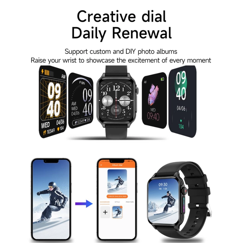 Product image Mitimes - Mitimes Smart Watch P6 Bluetooth Phone Call 1.96 Inch Black