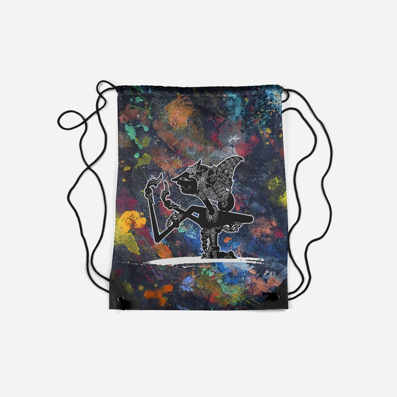 Product image Dewani - Stringbag Full Print ST-WYG-01 Tas Serut Seri Wayang 34x45 hitam