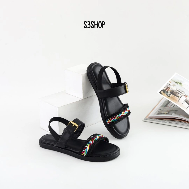 Product image S3SHOP - Sandal Carla S3shop Sandal Tali Belakang Wanita Sendal Perempuan Kekinian Termurah Sandal Karet Flat 40 Rainbow