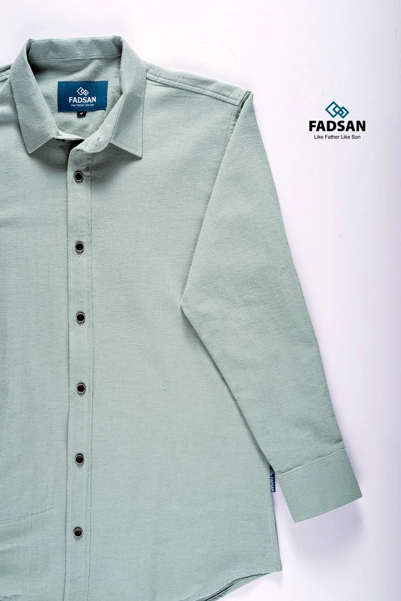 Product image FADSAN - Koko Bahan Katun Couple Ayah Anak Lengan Panjang Warna Mint Breeze - Grit Series SIZE ANAK XS GRIT MINT BREEZE