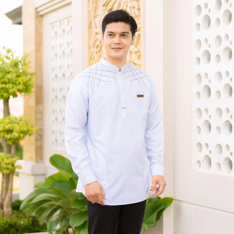 Product image Juragan Kurta - Baru Baju Koko Pria Dewasa Muslim Lengan Panjang Baru motif arbani l Arbani putih