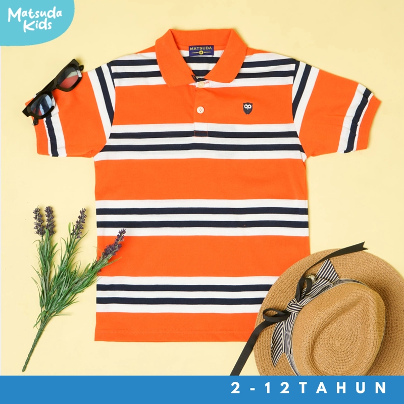Product image MATSUDA APPAREL - Matsuda baju kaos polo anak laki laki katun umur 2-12 Barry 2 ORANGE