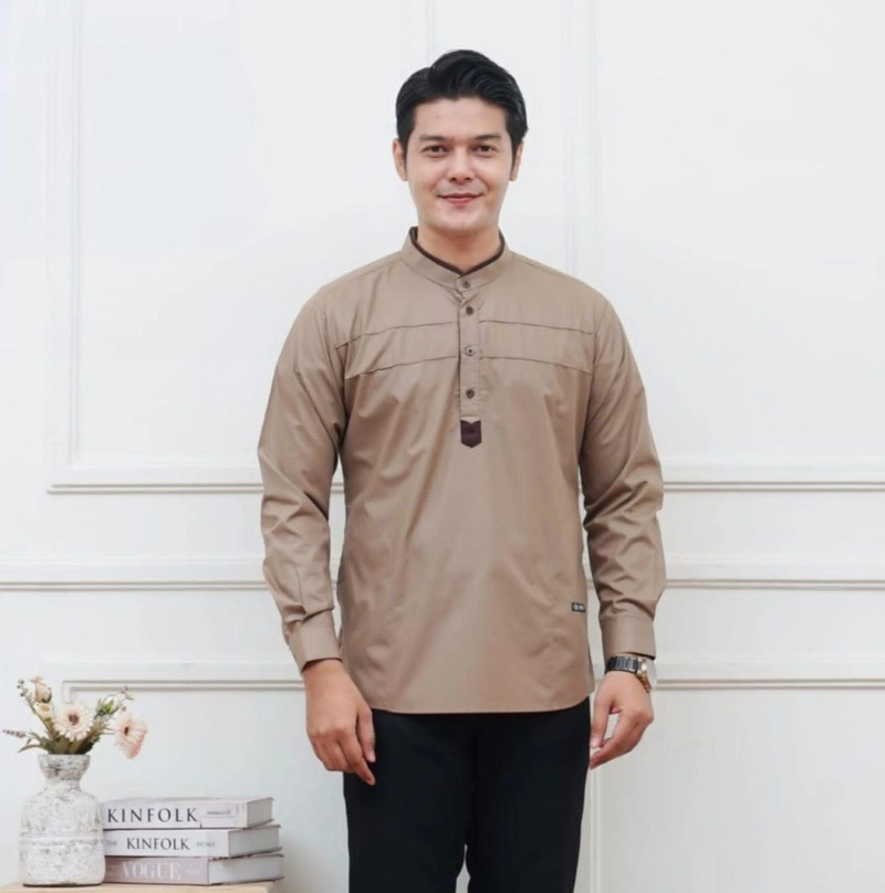 Product image Kois Batik - Kemko pria lengan panjang terbaru modern simpel motif jagat XL jagat coksu