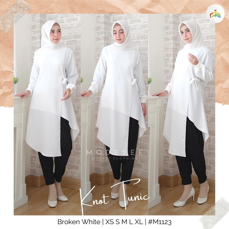 Product image Modesee - Tunic Knot Broken White XS Broken White