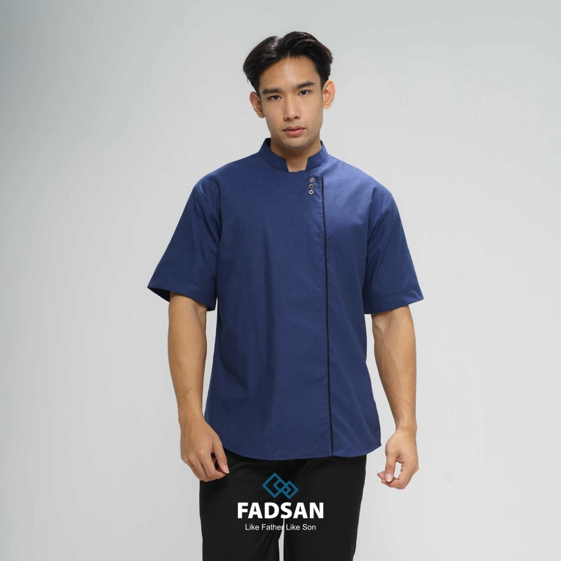 Product image FADSAN - Kemeja Modern Polos Couple Ayah Anak Warna Midnight Blue - Orient Series SIZE ANAK XS ORIENT MIDNIGHT BLUE
