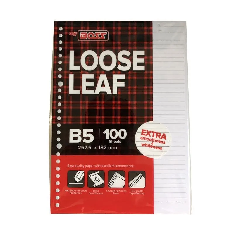 Product image Bintang Terang ATK - Kertas Loose Leaf Big Boss B5 (isi 100 lembar/isi 50 lembar) isi 50 Putih