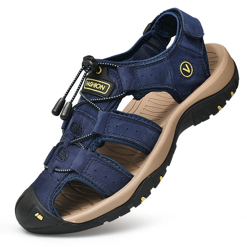 Product image Hipzo - Sandal Gunung Ori SK04 Asli Kulit Sapi Pria Anti Slip 42 NAVY