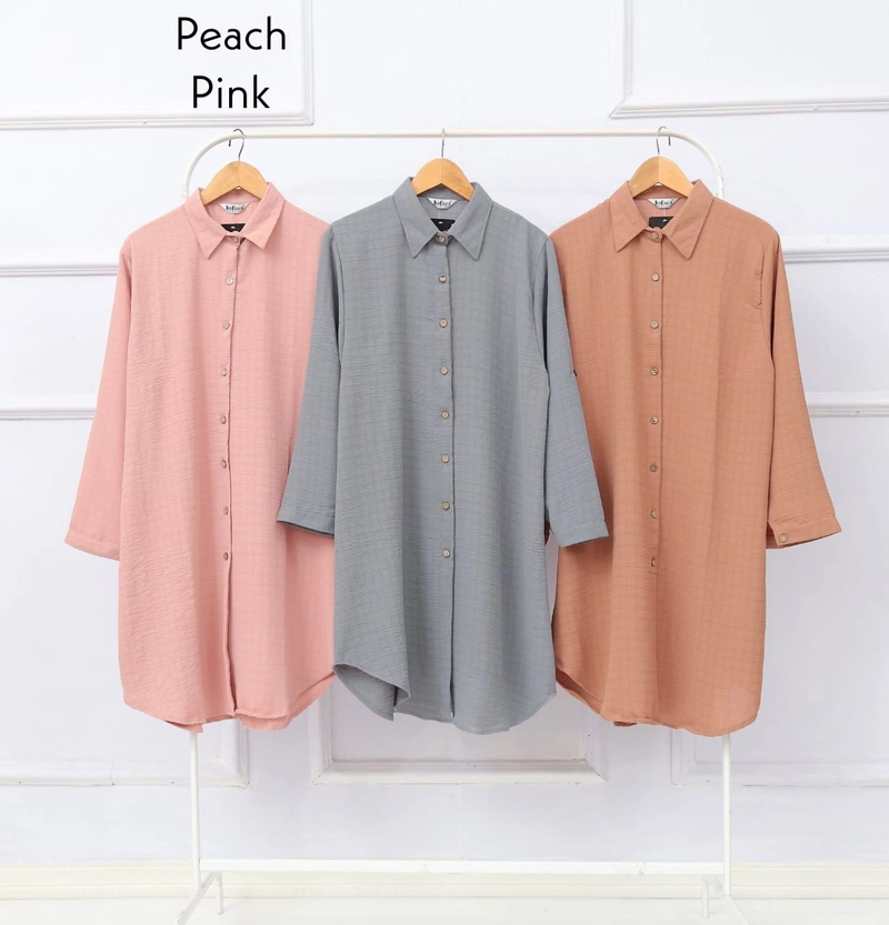 Product image Giat Makmur [TA] - Tunik Polos Kemeja Premium Standar Peach Pink