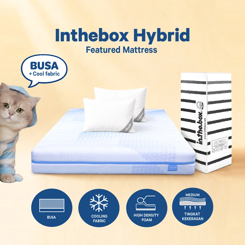 Product image INTHEBOX - Kasur Busa Hybrid Ukuran 180x200 (King) F388HB-JBS2-180NTR 180 x 200 Cm Biru