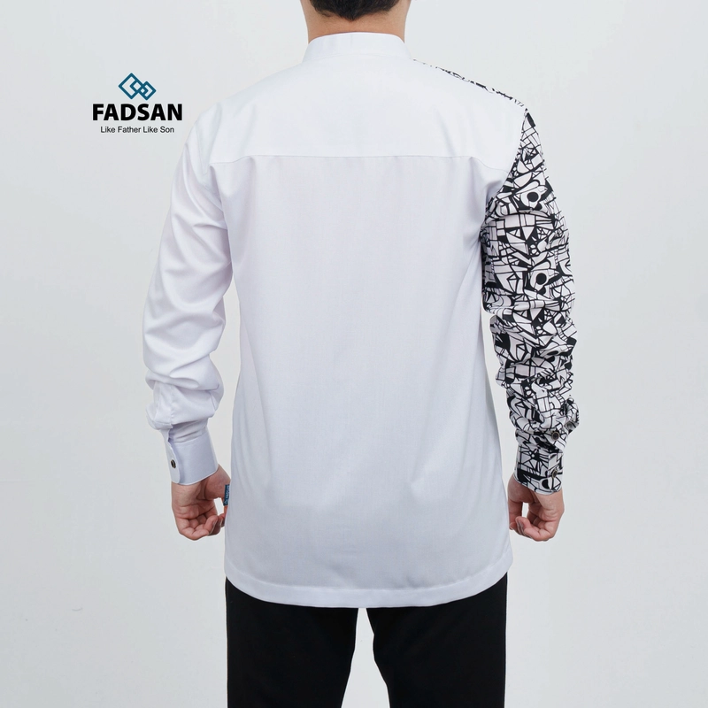 Product image FADSAN - Baju Koko Motif Batik Lengan Panjang Ayah Anak Warna White - Anantara Series SIZE ANAK S ANANTARA WHITE