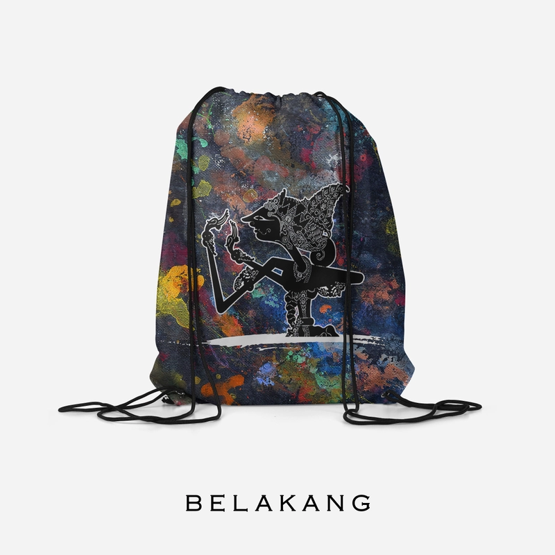 Product image Dewani - Stringbag Full Print ST-WYG-01 Tas Serut Seri Wayang 34x45 hitam