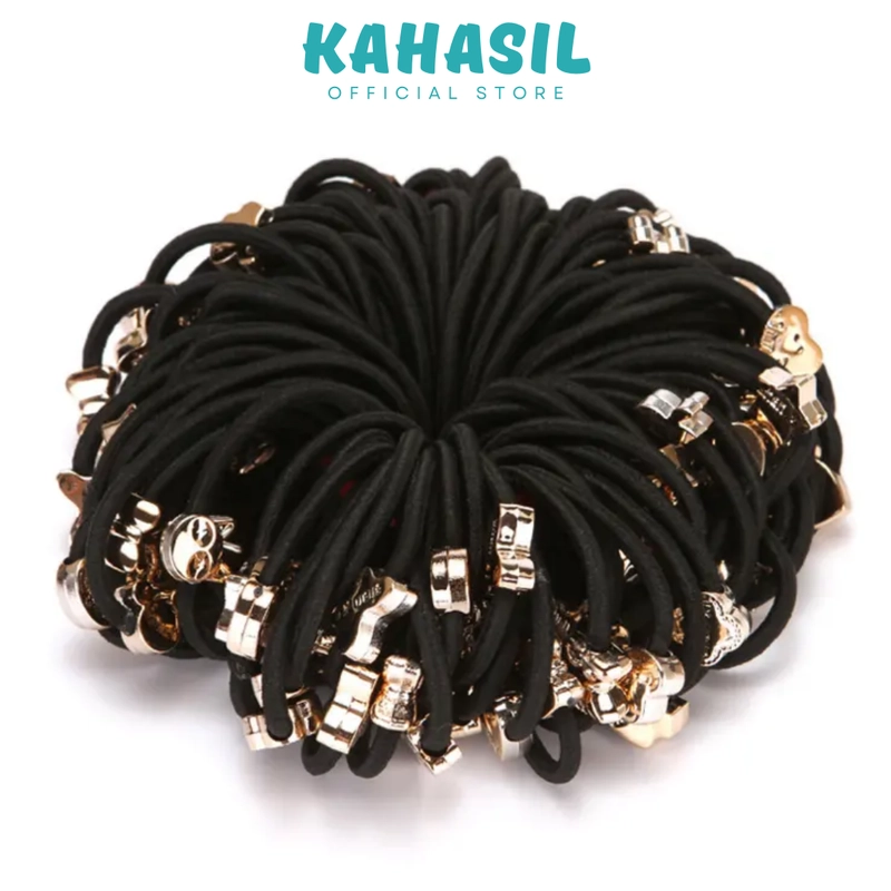 Product image KAHASIL - Ikat Kunciran Rambut Wanita Karet Hitam Polos Elastis KMJ224 all variant all variant