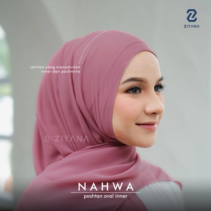 Product image Ziyana Hijab - Pashmina Inner Oval Ceruty Babydoll Premium Nahwa All Size Black