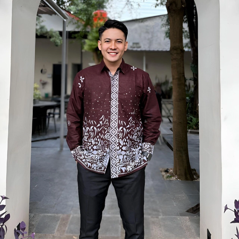 Product image Kois Batik - Kemeja Batik Pria Dewasa Lengan panjang Best Seller Motif Sutana XXL mahogany