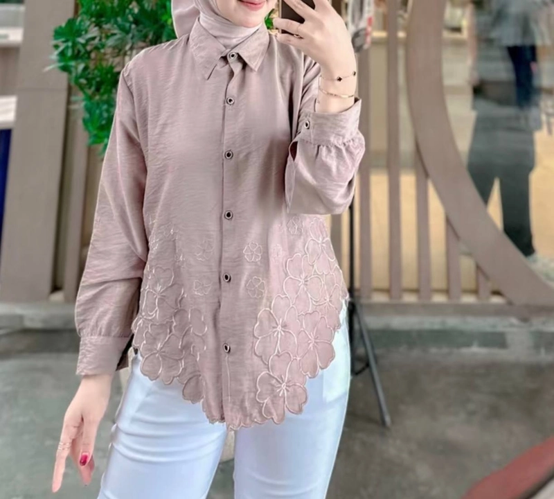 Product image Khisna collection - Atasan wanita dewasa kekinian LAURA pololinen Allsize Coklat