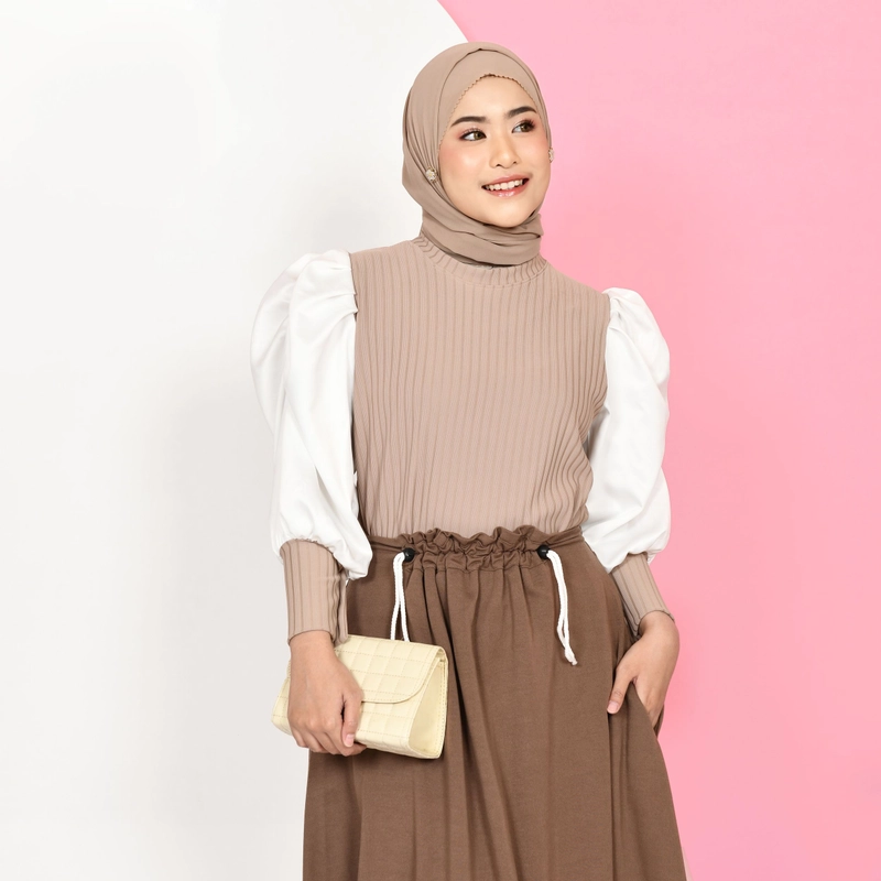 Product image Mybamus - Kinan Puff Sleeve Tops - Blouse Lengan Ballon - Atasan Wanita Korean Style All size Milo M18009 R77S2